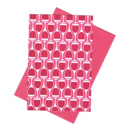 Fashionably Fun Blank Notecards ~ Red, Red Wine (8 Cards; Pink Envelopes; 4" x 6")