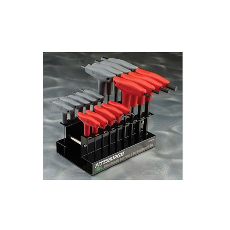 18 Pc SAE & Metric T-Handle Ball End Hex Key