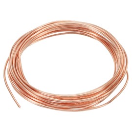 PATIKIL 16.4 Feet Solid Bare Copper Wire, 15 Gauge 99.9% Pure Copper Wire 1.8mm Soft Beading Wire Metal Plant Stem Ties for Jewelry Craft (5m)