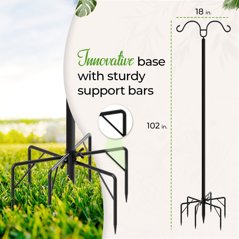 IDZO EQAE2 String Light Poles, 2pack 7-Prong with Fence Brackets,