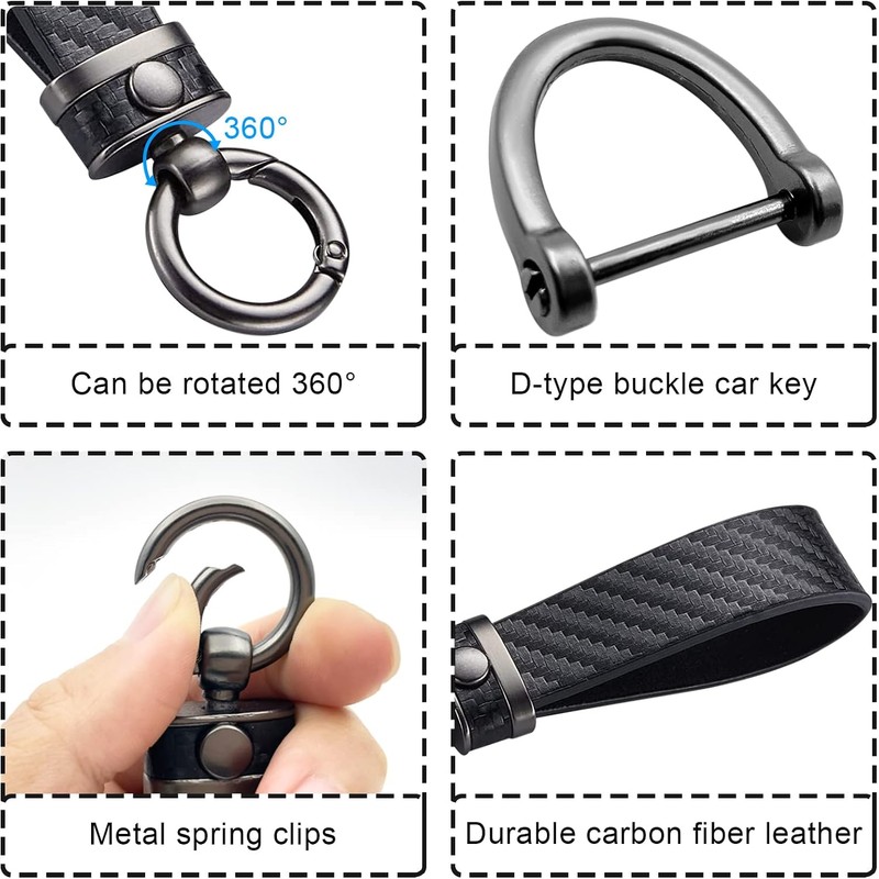 OSIFIT - Llavero de coche estilo fibra de carbono, universal,