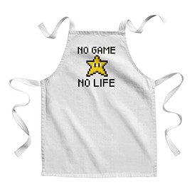 Fabulous Children's Kitchen Apron - Painting No Game No Life Video Game Pixel Art Arcade Retro Gaming - Premium Quality, White, One size fits all