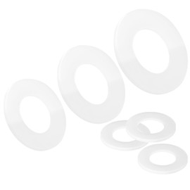 Qrity 20 PCS Nylon Flat Washers, M4 Round Spacer Washer, Tap Sealing Gasket Washers, Sealing Ring Washers, White Gasket, 4mm ID 9mm OD 1 mm Thick