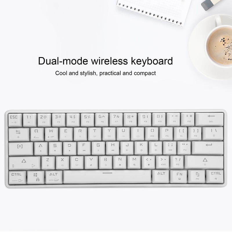 Mechanical Keyboard 61 Key BT5.0 USB Dual Mode Blue Switch