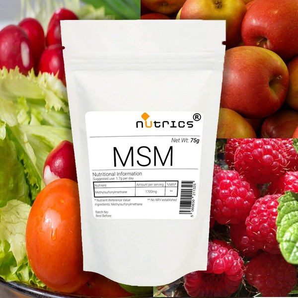 Nutrics® 100% Pure Organic Sulfur MSM Methylsulfonylmethane 200g Vegan Powder
