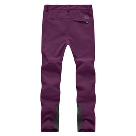 Rdruko Women's Waterproof Snow Pants Ski Snowboard Hiking Softshell Fleece Insulated Winter Pants(Purple, CA L)