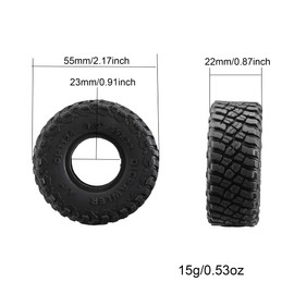 DJCRAWLER 4PCS 1/24 1 inch All Terrain Rainforest Butyl Rubber Softer Version Tire with Liner Sponge for AXIAL SCX24 2021 Bronco, FMS FCX24, Jeep JT Gladiator 4WD, 2019, Wrangler JLU CRC, Power Wagon