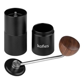 kofies® Handkaffeemühle mit Edelstahlmahlwerk und massivem Holzknauf