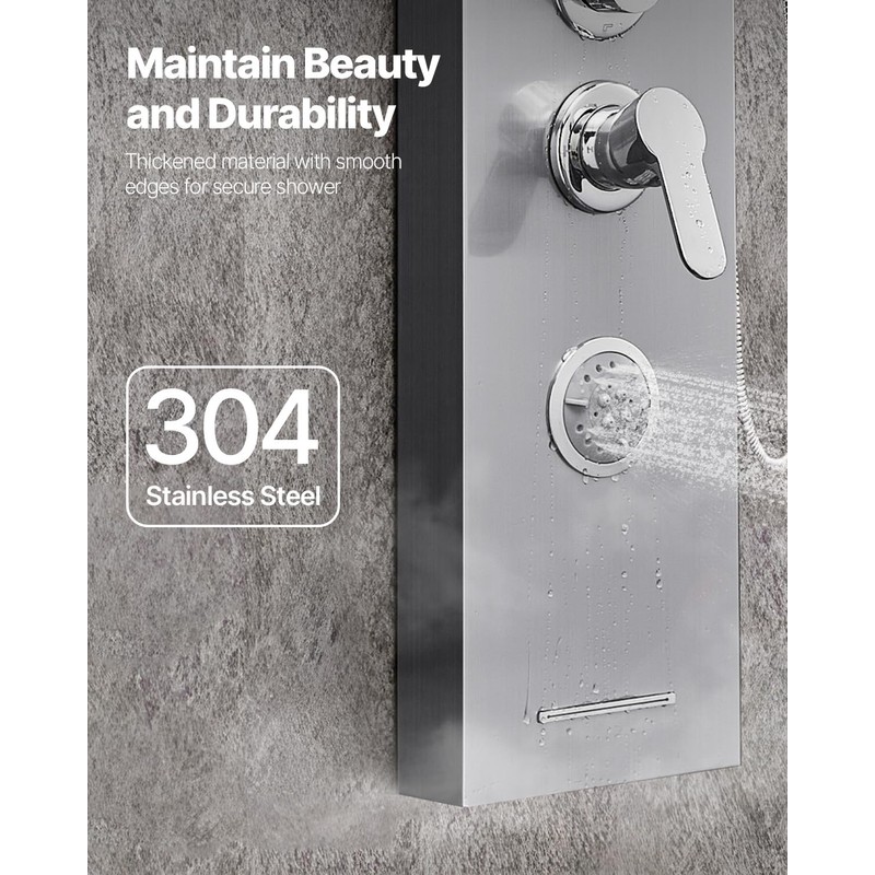 VEVOR Shower Panel Tower System with Rainfall Waterfall Shower Head,