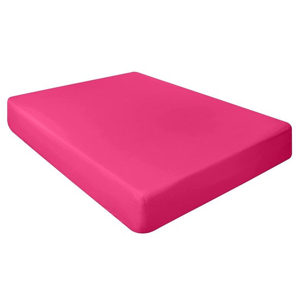 Pack of 2 Luxury Percale Cot Bed Fitted sheets available in 14 colours (Fuchsia, 70x140x15 cm (Pack of 2))