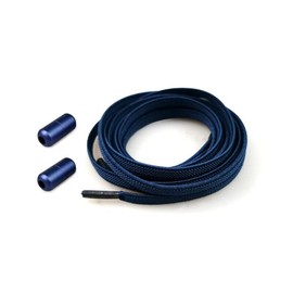 Boolavard Elastic No Tie Shoe Laces For Adults,Kids,Elderly,System With Elastic Shoe Laces (2 Pairs) (Navy)