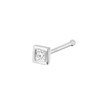 22G 14K Gold Bone-end Nose Stud Bezel Set 0.035ct-0.05ct Princess