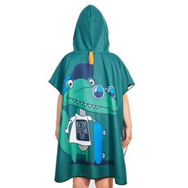 Maddy's Home - Toalla de playa con capucha para niños, poncho de algodón súper suave y absorbente para niños y niñas, uso en la piscina y en la playa, de niños pequeños a adolescentes (3 a 12 años