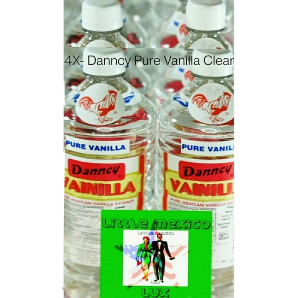 4X Four Pack Mexican Vanilla Danncy (Clear) 1 Liter 33.8FL Oz😍Make Desserts⚡🚚