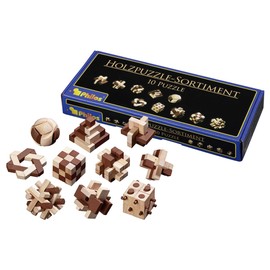 Philos 6922 Wooden Puzzle Assortment with 10 Different Difficult Puzzle Games