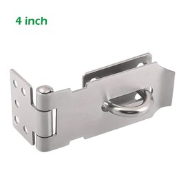 Padlock Hasp,1 pcs Stainless Steel Heavy Duty Hasp Staple with 8 Screws,Door Clasp Shed Locks and Latches Security Gate Hasp and Staple Lock for Doors(Silver 4 inches)