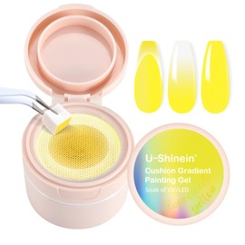 U-Shinein Cushion Gradient Painting Gel, Ombre Nails Aura Nails Full Coverage Precise Control of Each Dip Matte Effect Non-Wipe Long Lasting French Manicure Soak Off UV LED DIY Nail Art (013)