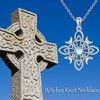 CUPENDA Witch Knot Necklace 925 Sterling Silver Witch Celtic Knot