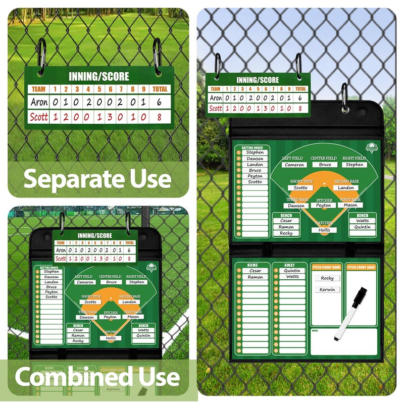 Magnetic Baseball Lineup Board - Collapsible Professional Softball & Baseball