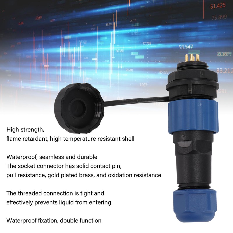 2Pcs SD16 IP68 Waterproof Aviation Connector SD16 Female Plug Male