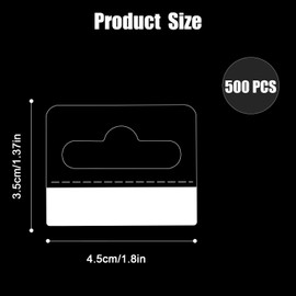 500pcs Sticky Hanging Tabs, Slot Hole Self Adhesive Hang Tabs Tag Hook Clear Sticky Hanging Tabs for Sale Items Store Retail Display (1.8x1.37 inch)