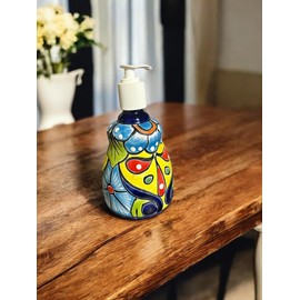 Talavera Soap Dispenser – Hand-Painted Mexican Pottery, Vibrant Ceramic Bathroom & Kitchen Decor (Traditional)