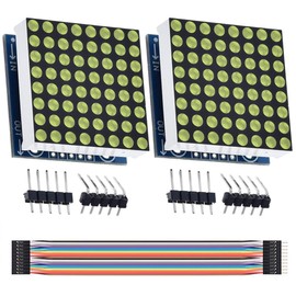 DAOKI 2Pack MAX7219 8x8 Dot Matrix Single Green Light MCU Control LED Display Module for Arduino, Raspberry Pi with Dupont Cable