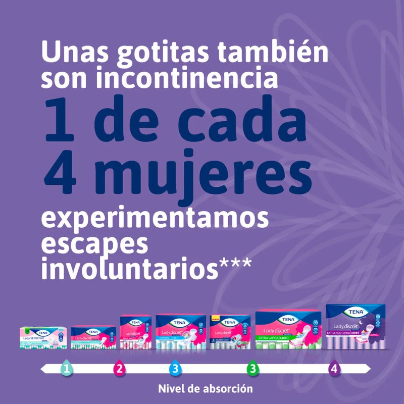 Toallas Sanitarias Tena Lady Nocturna Bolsa Con 8 Piezas