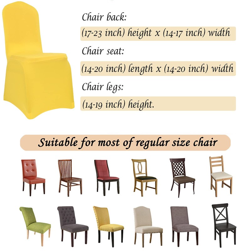 Dimatic 20 PCS Yellow Spandex Chair Covers Dining Room Stretch