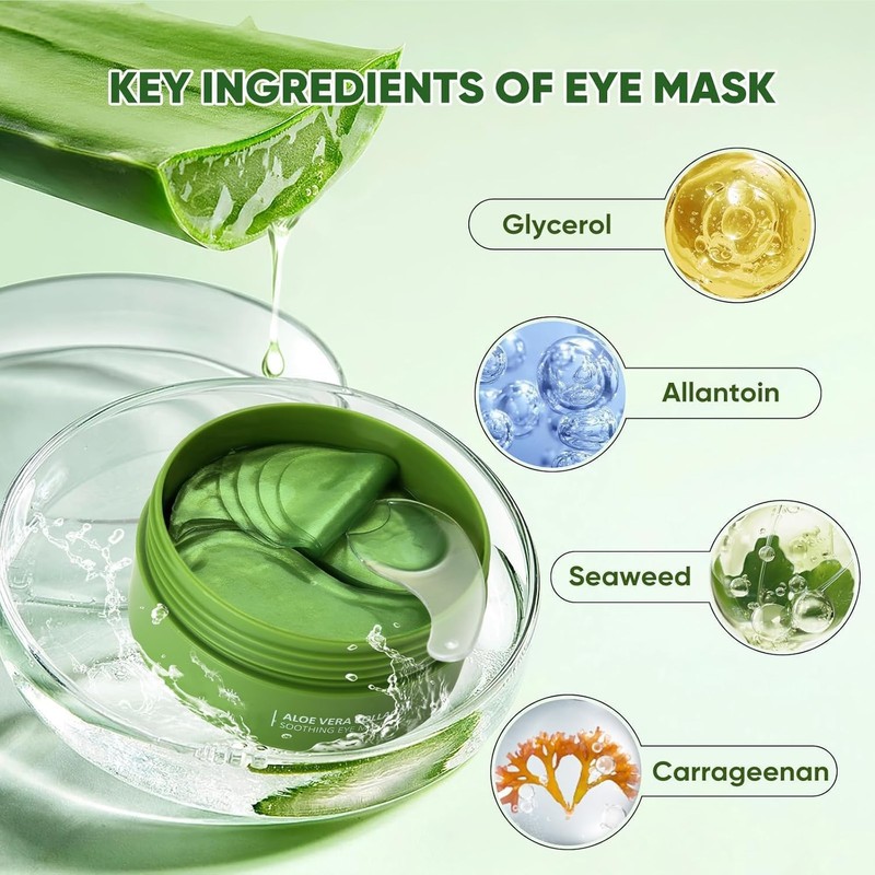 Parches de ojos Aloe Vera 60 Piezas, Parches para las
