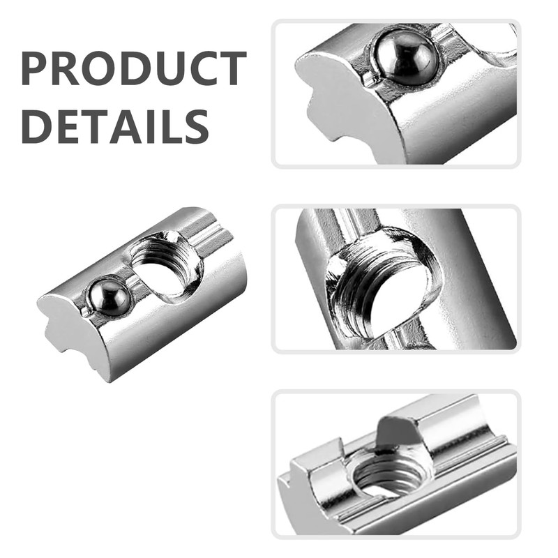 Norhogo Pack of 25 T-Slot Nuts M8 Aluminium Solar Slot