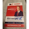 Matt Matern 2020 Republican Presidential Candidate Signed Campaign Literature