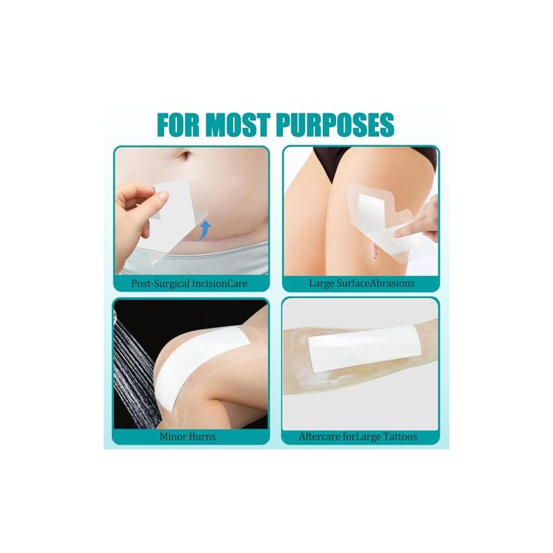 Apósito transparente con almohadilla, impermeable, para el cuidado posterior de