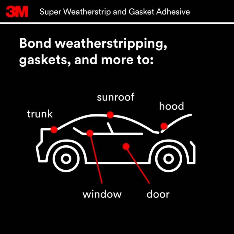 3M 3M Black Super Weatherstrip and Gasket Adhesive, 08008, 5