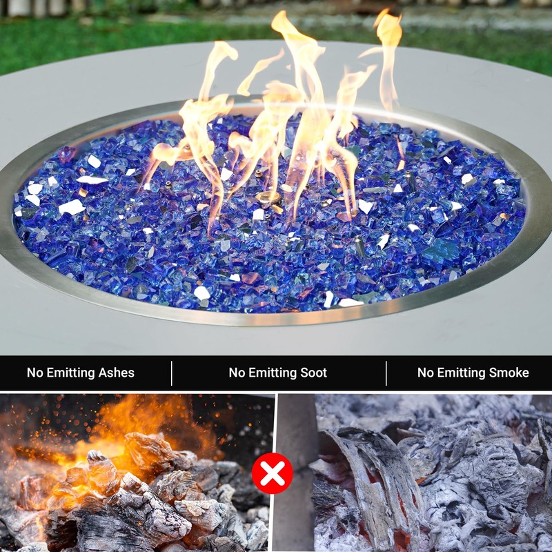 Skyflame 15LB Fire Glass for Propane Fire Pit, 1/2 Inch