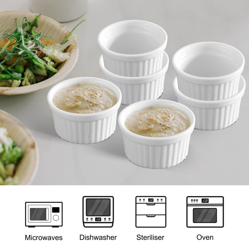 Cinf 1.5 oz Ramekins Pudding Cup Baking Cup Bowls Dishes,