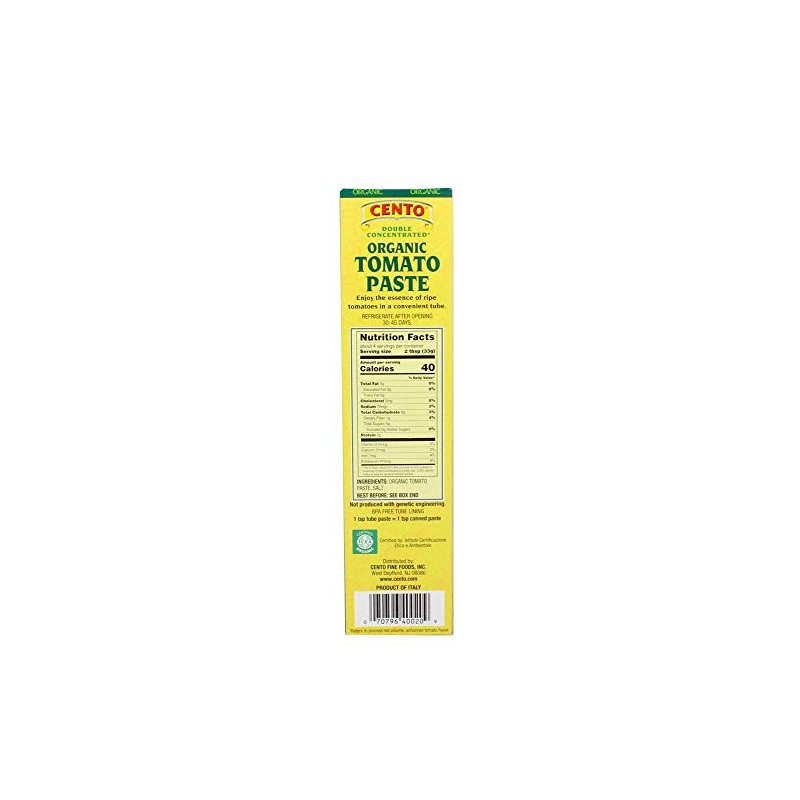 Cento Organic Double Concentrated Tomato Paste in a Tube 4.56