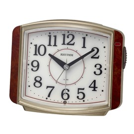 RHYTHM 8RE644SR23 Alarm Clock, Electronic Sound Alarm, Dark Place, Light, Automatic Lighting, Continuous Second Hand, Brown, 4.3 x 5.4 x 2.9 inches (11.1 x 13.7 x 7.3 cm)