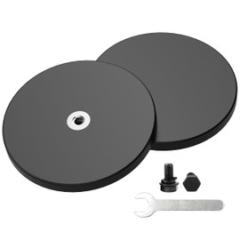 Magnetpro 2 Pieces Strong Rubber Coated Mounting Magnets Anti-Scratch, Over 120 LB Adhesive Power, Magnetic Assembly Base for Light Strips and Additional Mirrors The Outdoor Area