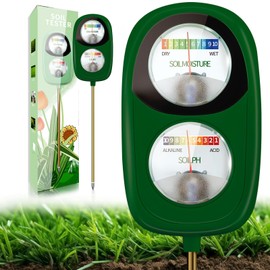DAQVQ 2-in-1 Soil Moisture Meter, Soil PH Meter, Large Dual-Screen Soil PH Tester & Moisture Meter for Plants Indoor&Outdoor Garden,Lawn,Farm Soil Test Kit-Avocadogreen