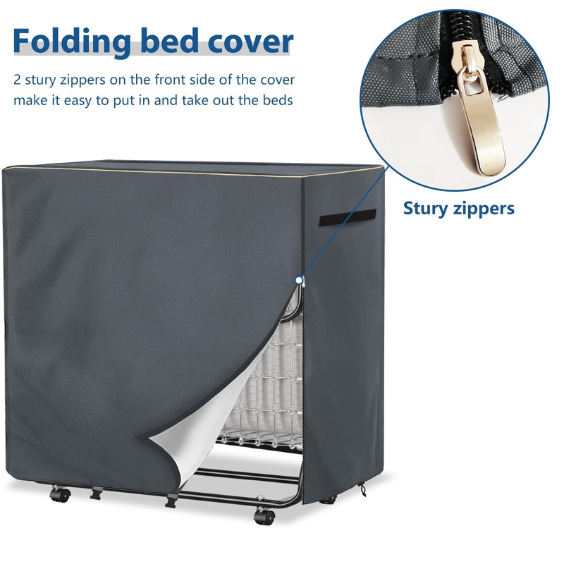 Alickwang Rollaway Bed Storage Cover,Heavy Duty Durable 600D Waterproof Dustproof