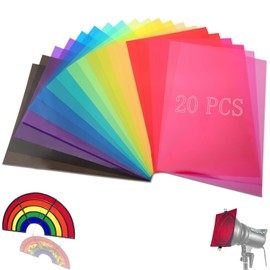 SWTYExt Pack of 20 Heat Resistant Film for Lamps 10 Colours Lamp Film 29.7 x 21 cm Colour Films Gel Colour Filter A4 Transparent Colour Correction for Photo Lamp Headlight Graphic Studio Strobe Flash