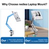 Laptop Mount for Desk, Tablet Arm Mount with 360° Rotating,