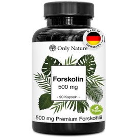 Forskolin 500 mg - 90 Capsules - Vegetable Support - High Dose with 20% Forskolin - Vegan, Made in Germany & Laboratory Tested - Forskolin High Dose Bladder