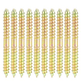 Cunyuer M6x60mm Double Ended Screws, 10 PCS Dowel Screws, Wood to Wood Self-Tapping Dowel Screws for Furniture Wood Connecting