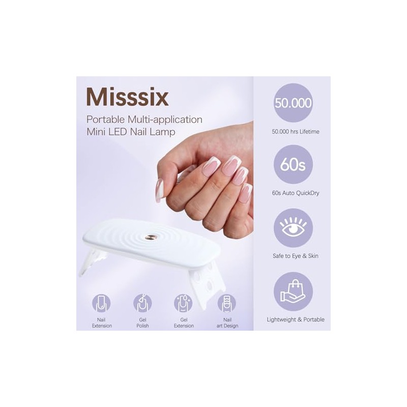 Misssix Uñas francesas profundas, 160 puntas de gel francesas, uñas