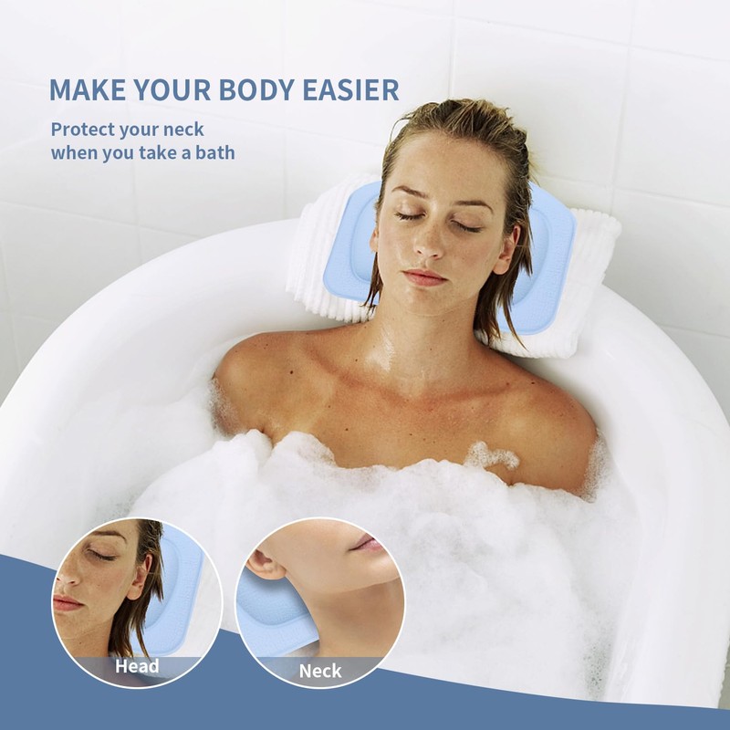Bath Pillow Bath Spa Pillow Bath Pillow with Non-Slip Suction