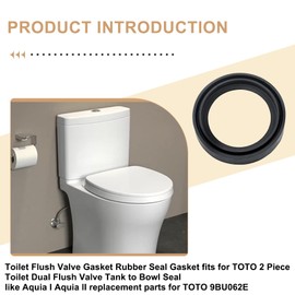 Toilet Tank Bowl Gasket fits for Toto Aquia dual flush Valve toilet,Compatible with TOTO 9BU062E,dual flush toilet parts,fits for Tank ST412M / ST413M / ST416M