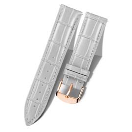 BINLUN Leather Watch Strap Crocodile Pattern Quick Release Replacement Calf Leather Watch Straps Smartwatch 10 Colours 13 Sizes with Silver/Gold/Rose Gold Buckle for Men & Women (10 mm-24 mm),