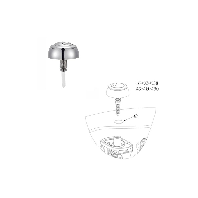 Blyxon Toilet Button Dual Flush Toilet Cistern Push Button Assembly